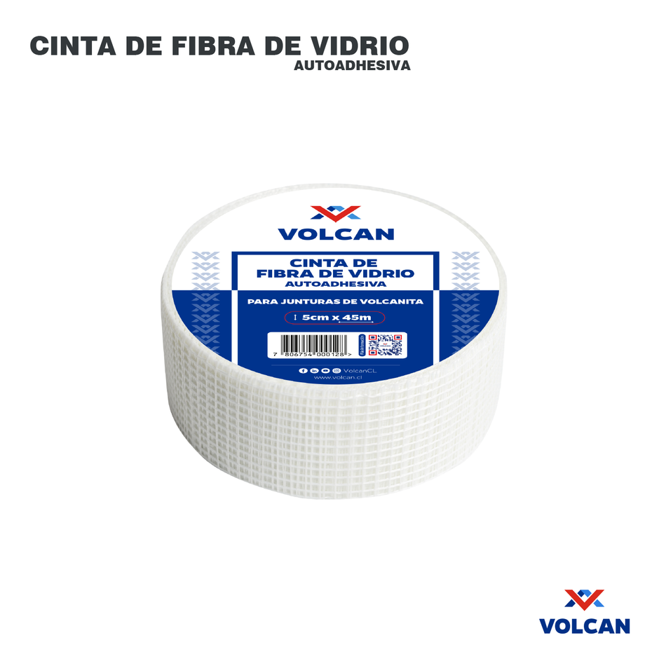 Cinta de Fibra de Vidrio Autoadhesiva para Junturas 5 cm x 4 5m