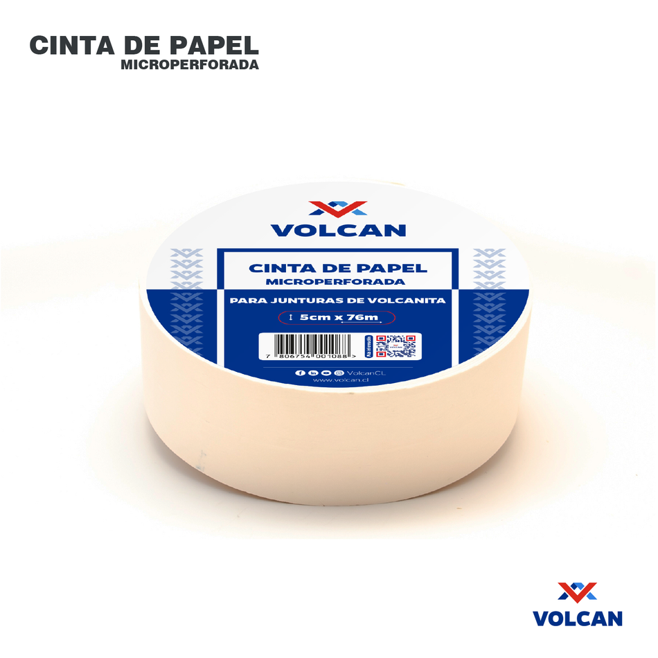 Cinta de Papel Microperforada para Junturas 50 mm x 76 m