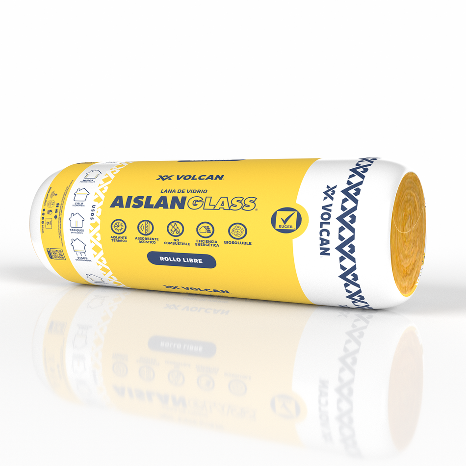 Lana de Vidrio Aislanglass Rollo Libre 50 mm R100/122 1,2 x 24 m