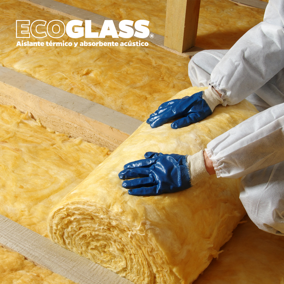 Lana de Vidrio Ecoglass Rollo Libre 50 mm R100/100 1,2 x 12 m