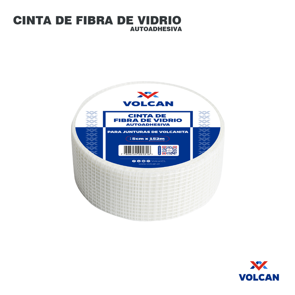 Cinta de Fibra de Vidrio Autoadhesiva para Junturas 5 cm x 152 m