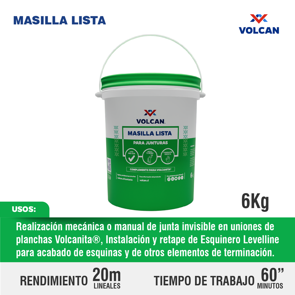 Masilla Lista Volcán Balde 6kg