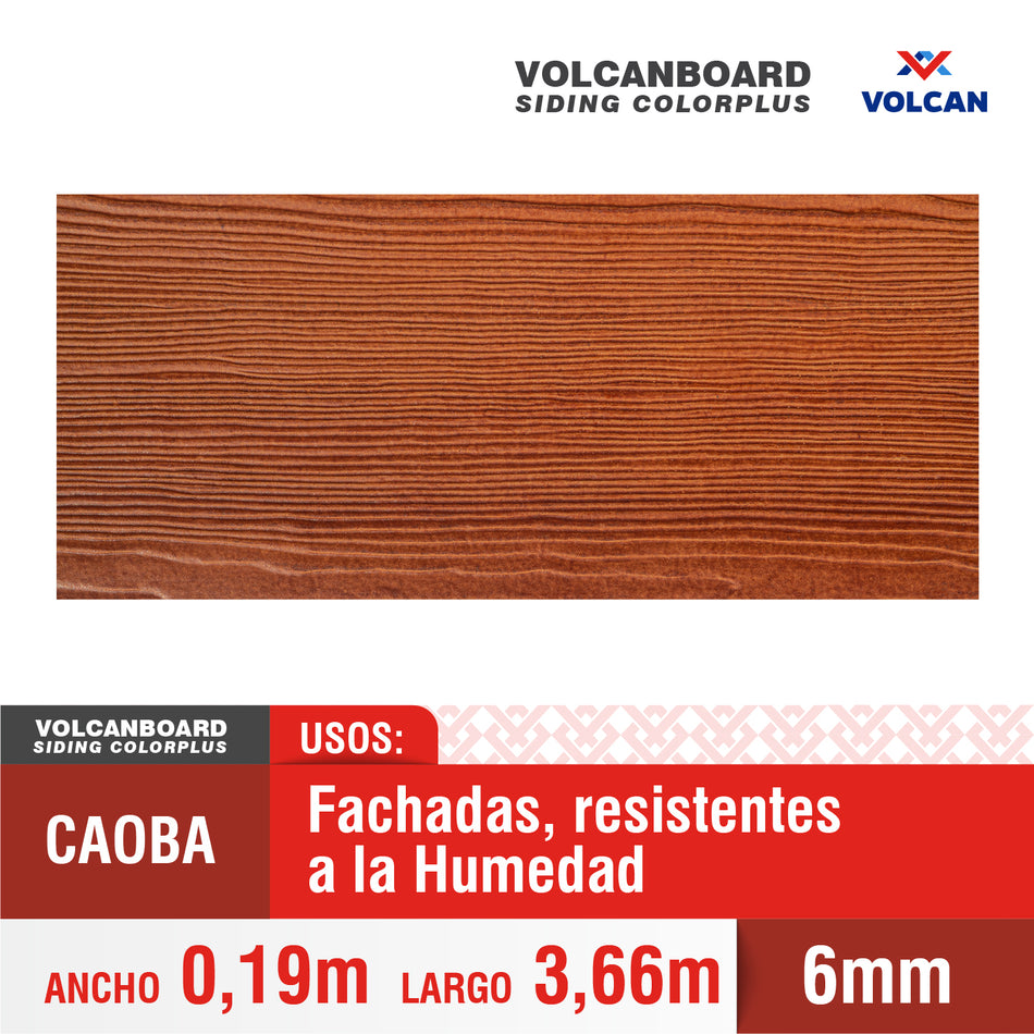 Volcanboard Siding Colorplus Caoba 6x19x366