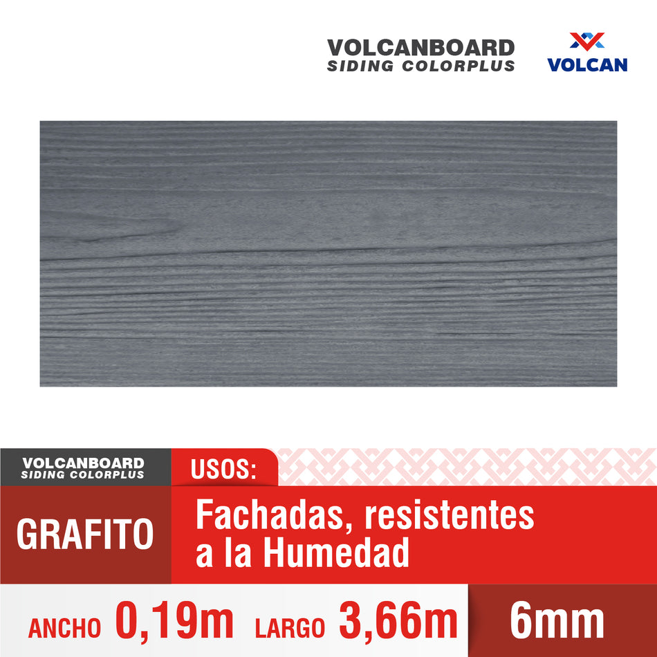 Volcanboard Siding Colorplus Grafito 6x19x366
