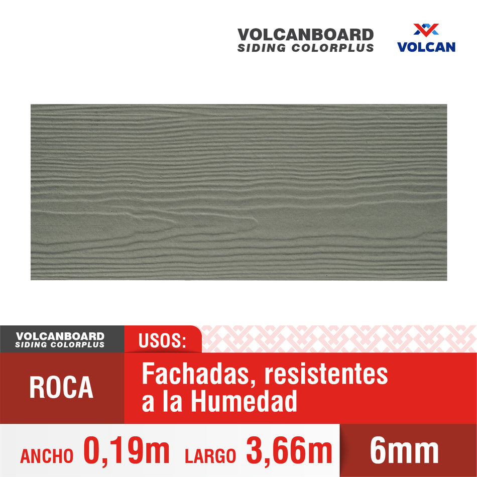 Volcanboard Siding Colorplus Roca 6x19x366