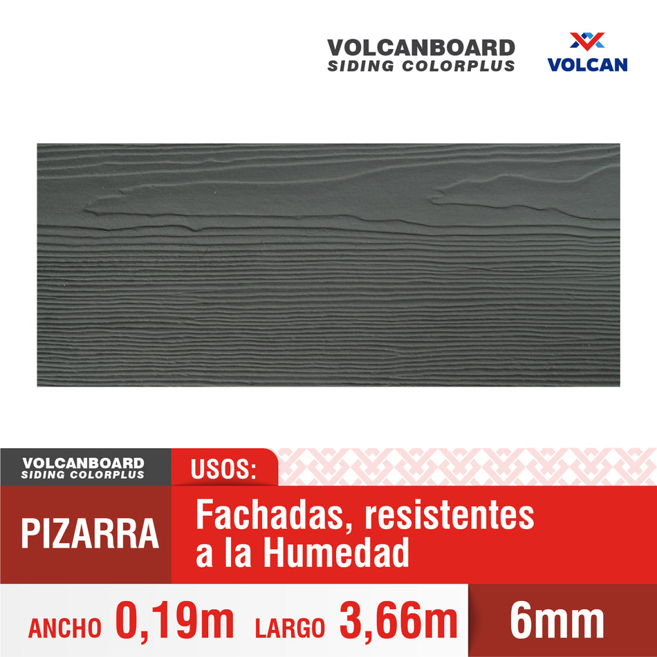 Volcanboard Siding Colorplus Pizarra 6x19x366