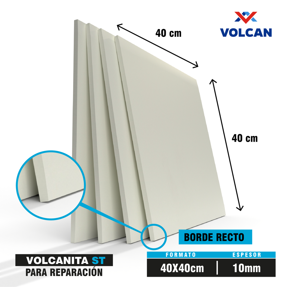 Volcanita Reparación ST Estándar Borde Cuadrado 10 mm 0,4 x 0,4m