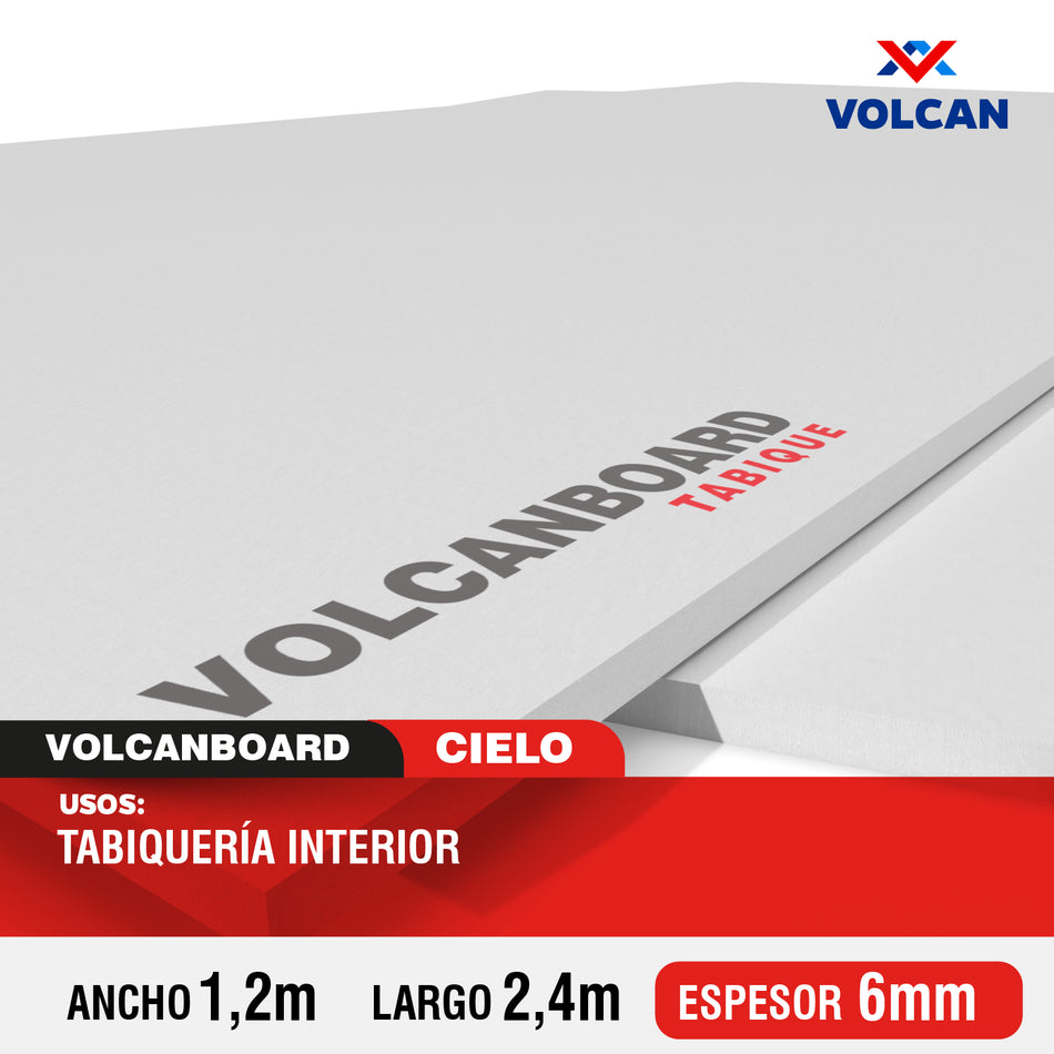 Fibrocemento Volcanboard Tabique 6mm x 1,2m x 2,4m