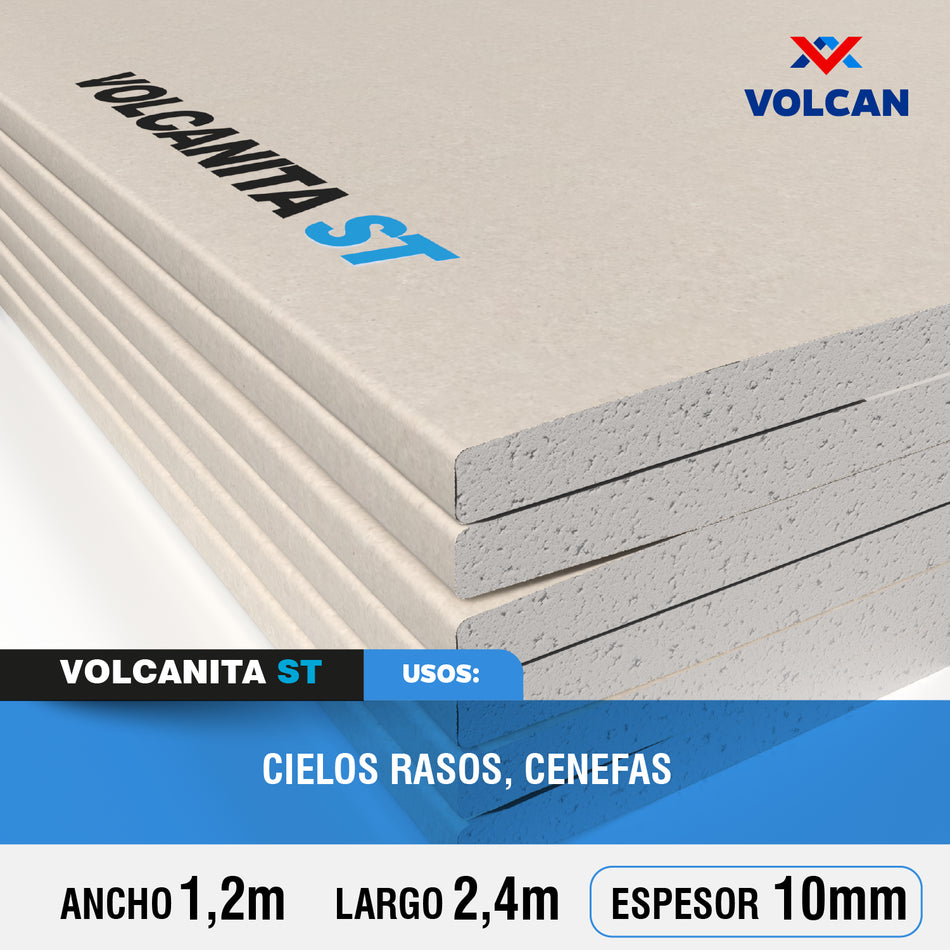 Volcanita ST Estándar Borde Rebajado 10 mm 1,2 x 2,4 m