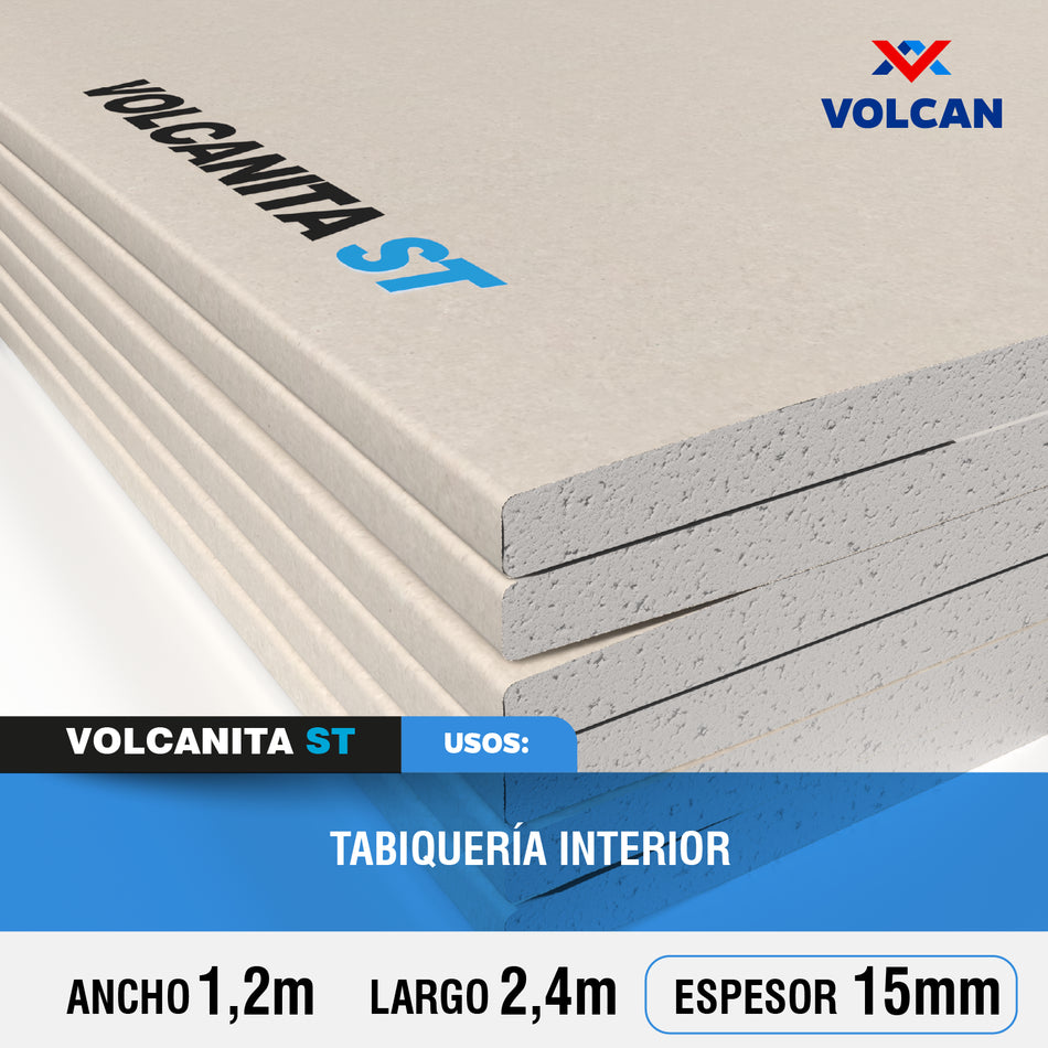 Volcanita ST Estándar Borde Rebajado 15 mm 1,2 x 2,4 m