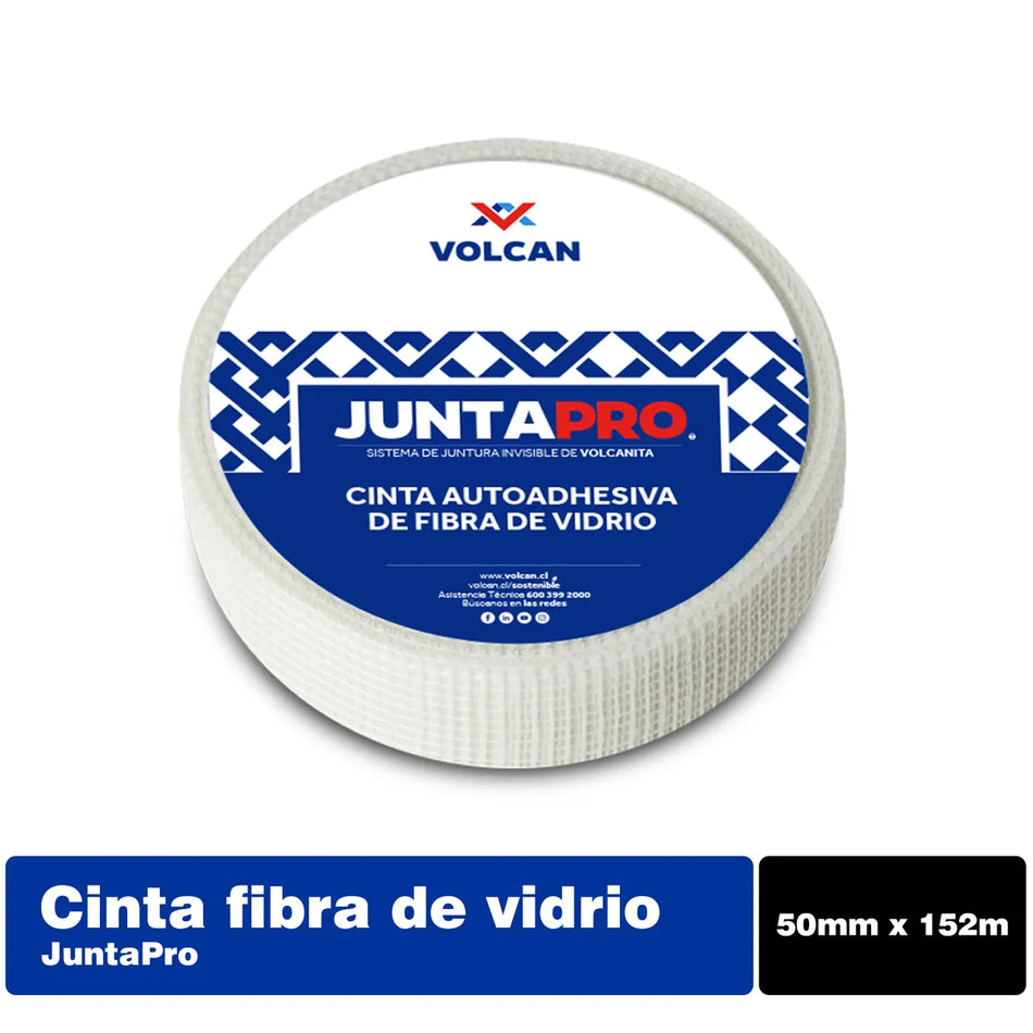 Cinta de Fibra de Vidrio Autoadhesiva para Junturas 5 cm x 152 m